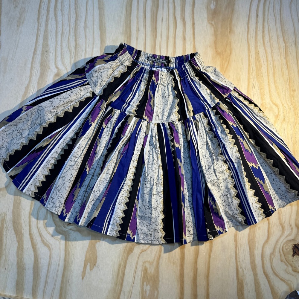 Western Expressions Women's Vintage Geometric Aztec Pattern Tiered Skirt Size S